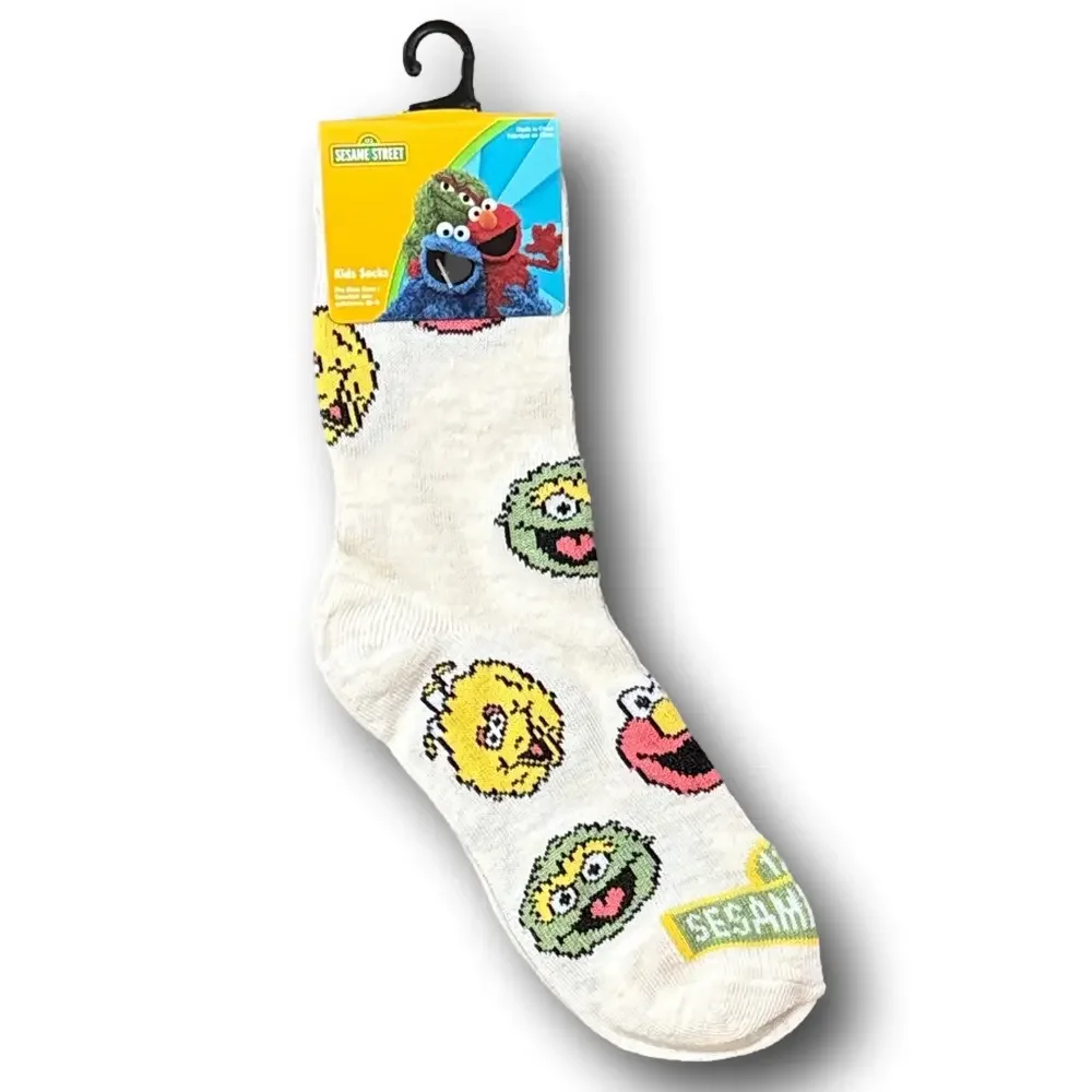 Kids Sesame Street Funny Novelty Crew Socks - NWT